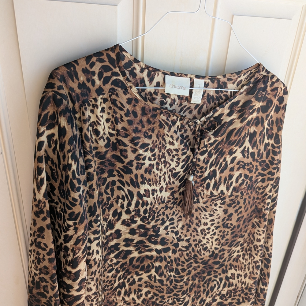 Chico's Wild Leopard Print Top